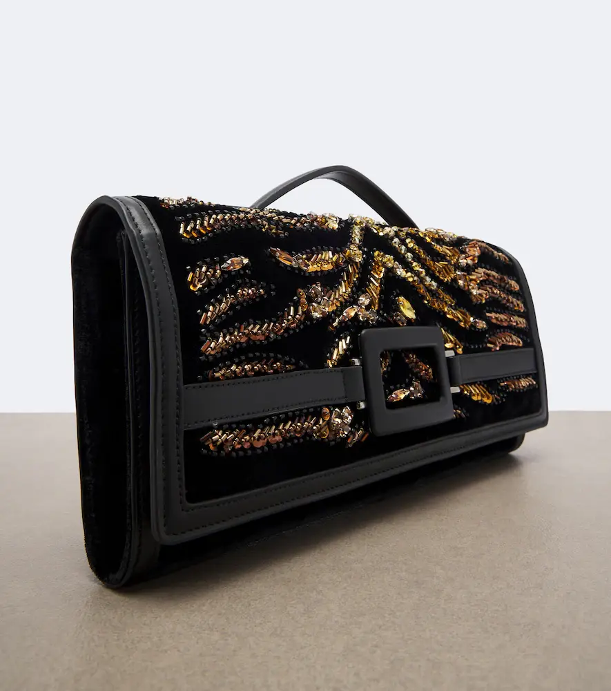 Roger Vivier Belle Vivier embellished velvet clutch | Thumbnail 2