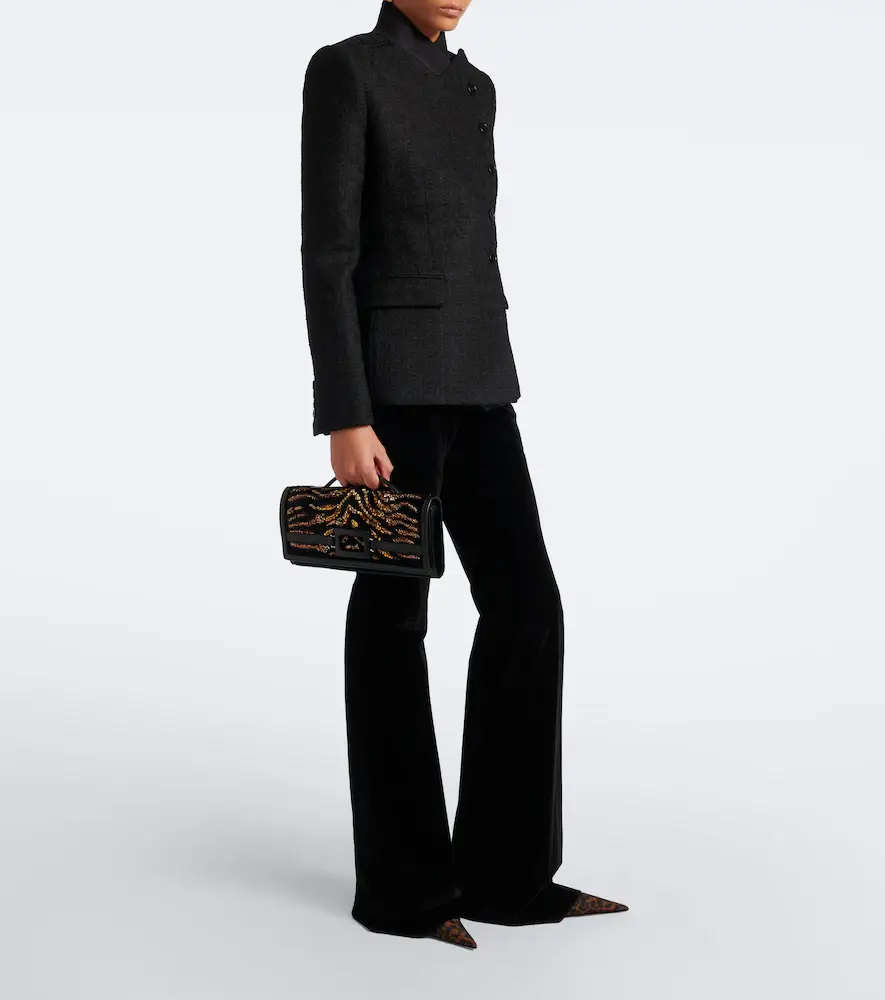 Roger Vivier Belle Vivier embellished velvet clutch | Thumbnail 7