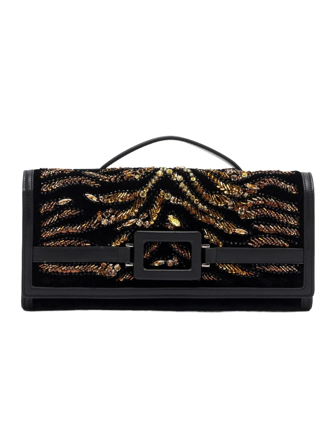 Roger Vivier Belle Vivier embellished velvet clutch