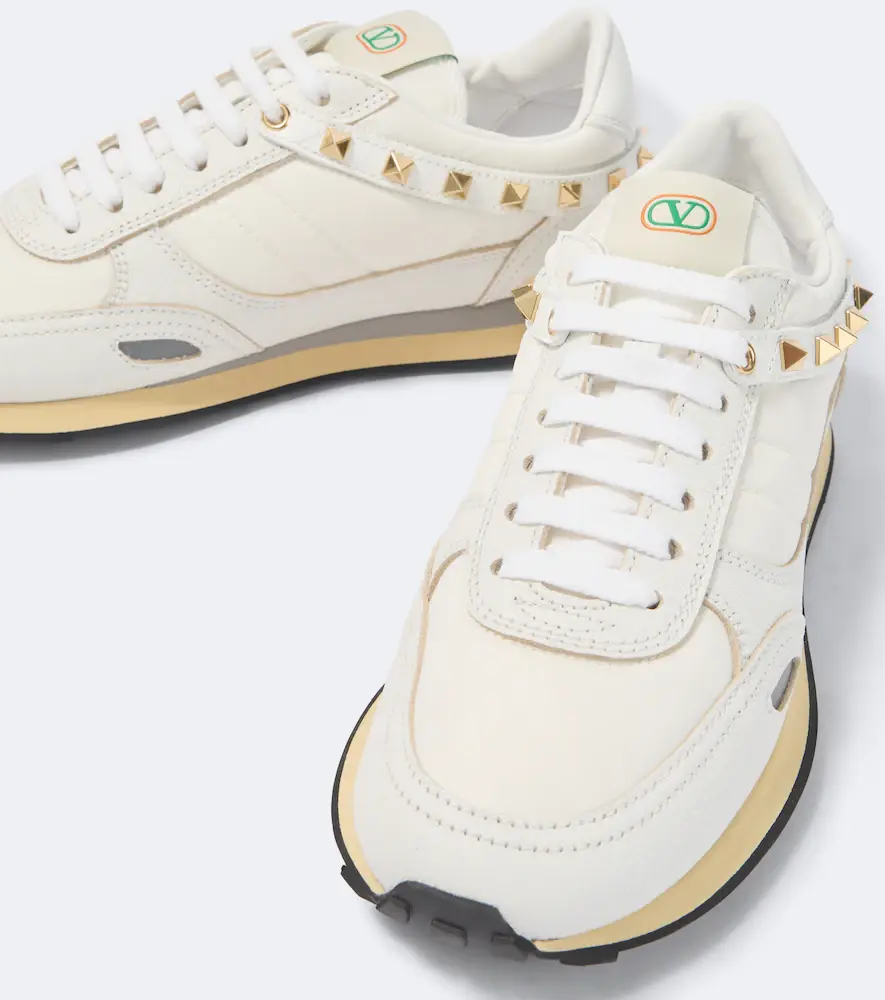 Valentino Garavani Stud Up leather-trimmed sneakers | Thumbnail 3 Valentino Garavani Stud Up leather-trimmed sneakers | Thumbnail 3