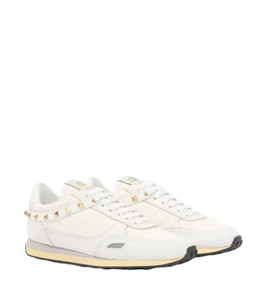 Valentino Garavani Stud Up leather-trimmed sneakers