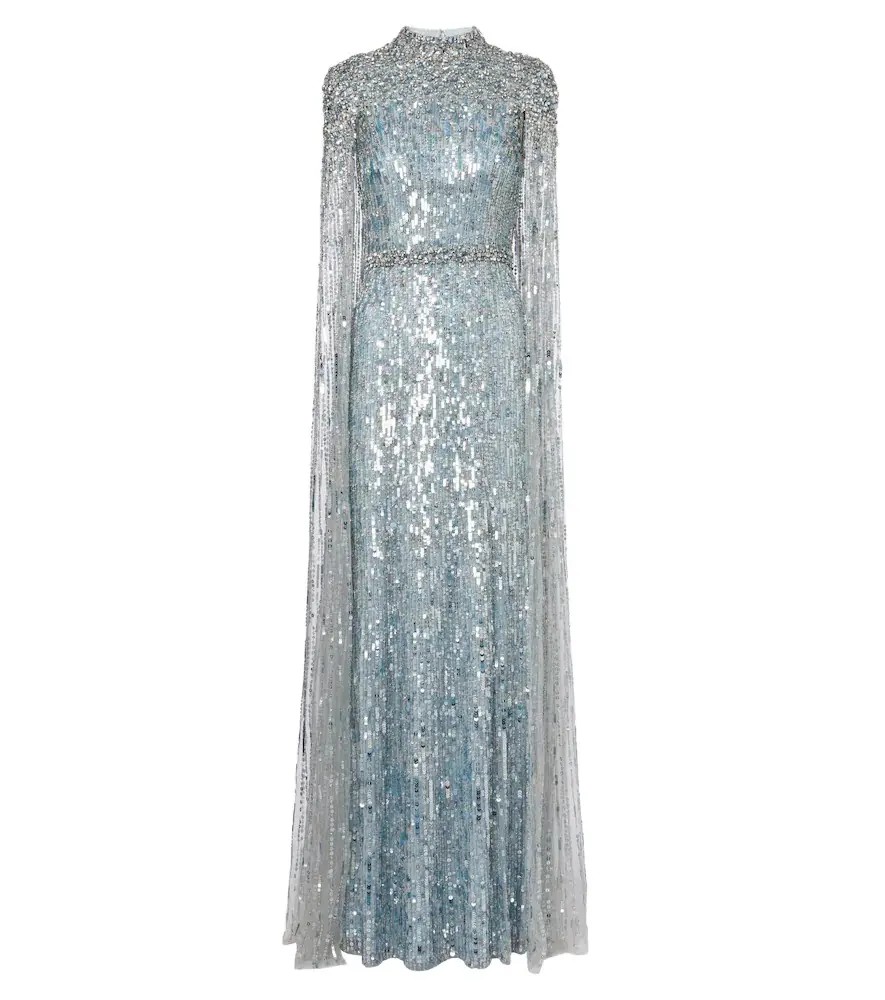Jenny Packham Opera embellished caped gown