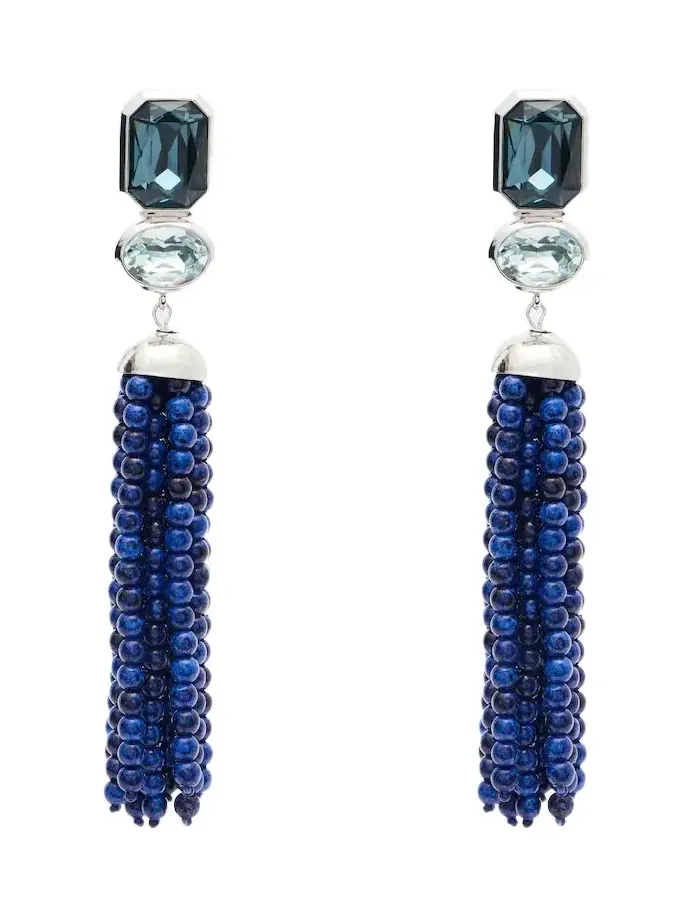 Embellished fringed drop earrings Embellished fringed drop earrings