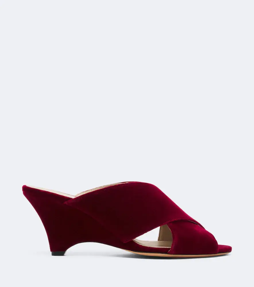 Le Monde Béryl Le Monde Béryl Luca velvet wedge mules | Thumbnail 2 Le Monde Béryl Le Monde Béryl Luca velvet wedge mules | Thumbnail 2