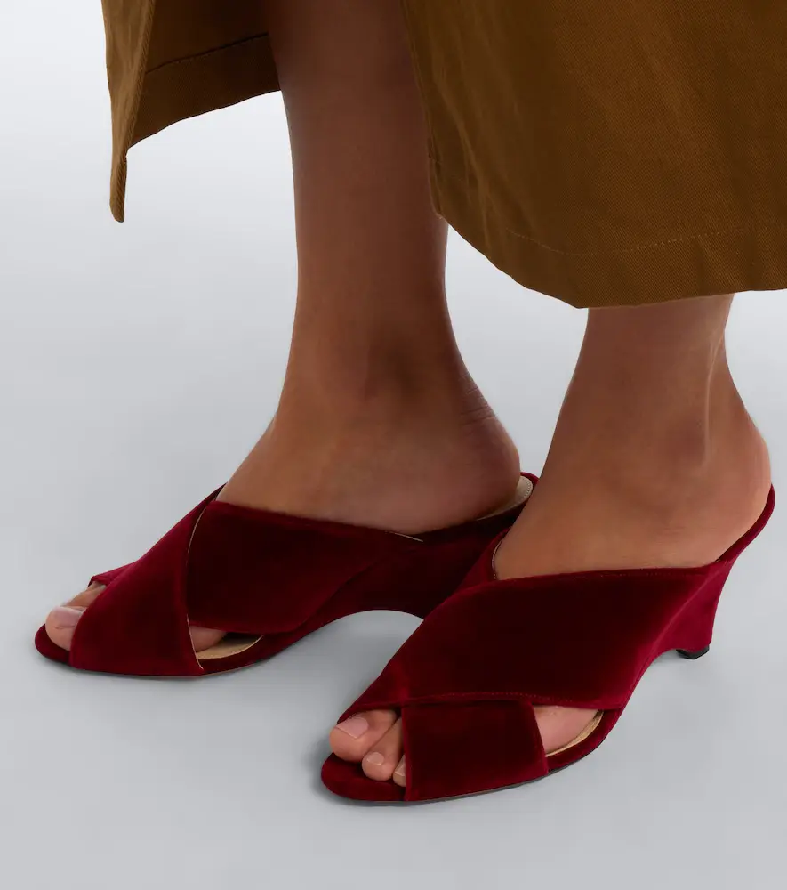 Le Monde Béryl Le Monde Béryl Luca velvet wedge mules | Thumbnail 6 Le Monde Béryl Le Monde Béryl Luca velvet wedge mules | Thumbnail 6