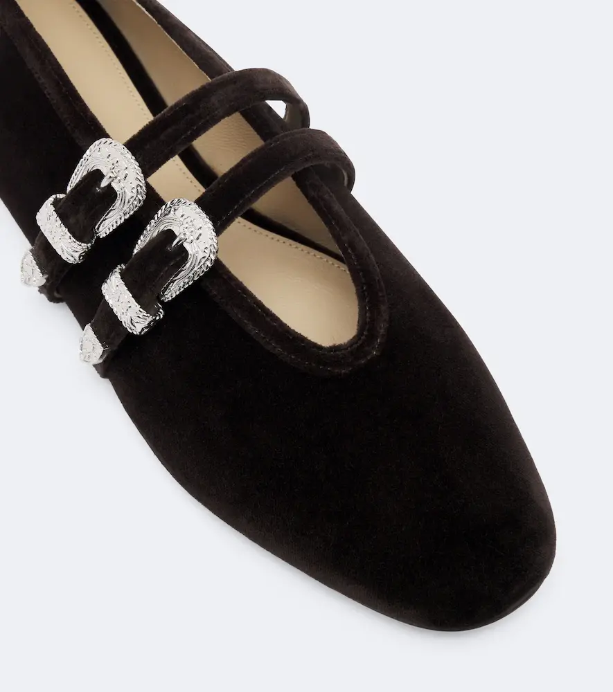 Le Monde Béryl Le Monde Béryl Claudia velvet Mary Jane flats | Thumbnail 3 Le Monde Béryl Le Monde Béryl Claudia velvet Mary Jane flats | Thumbnail 3