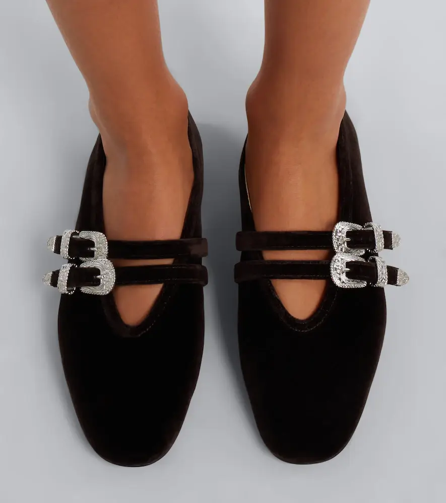 Le Monde Béryl Le Monde Béryl Claudia velvet Mary Jane flats | Thumbnail 5 Le Monde Béryl Le Monde Béryl Claudia velvet Mary Jane flats | Thumbnail 5