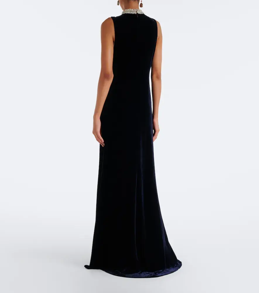 Costarellos Crystal-embellished velvet gown | Thumbnail 3 Costarellos Crystal-embellished velvet gown | Thumbnail 3