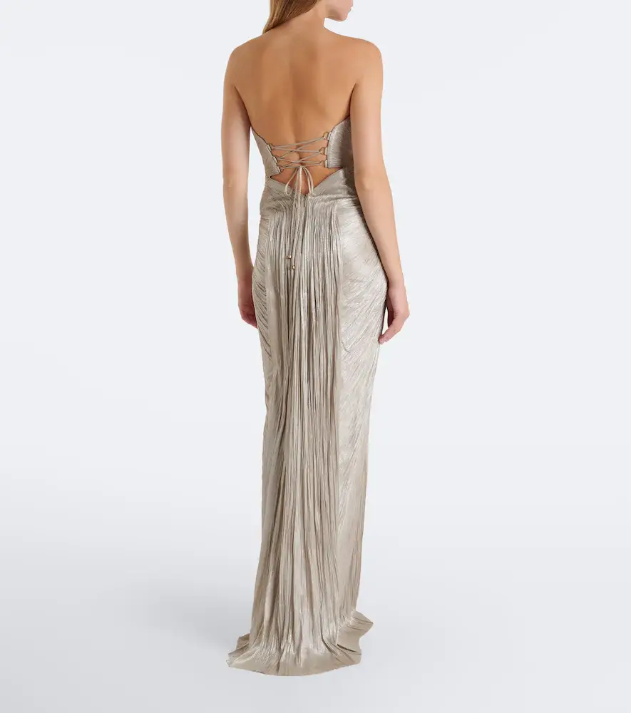 Maria Lucia Hohan Noor pleated silk bustier gown | Thumbnail 3 Maria Lucia Hohan Noor pleated silk bustier gown | Thumbnail 3