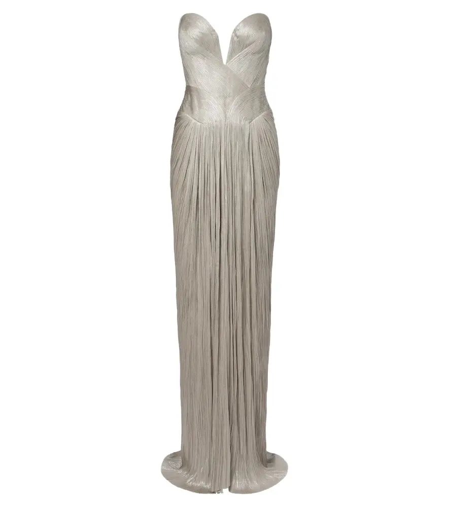 Maria Lucia Hohan Noor pleated silk bustier gown