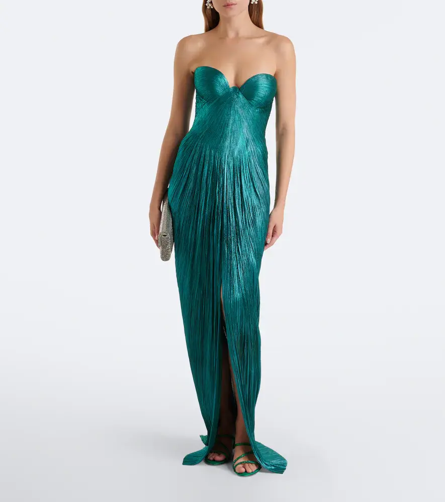 Maria Lucia Hohan Nadira pleated silk bustier gown | Thumbnail 2 Maria Lucia Hohan Nadira pleated silk bustier gown | Thumbnail 2