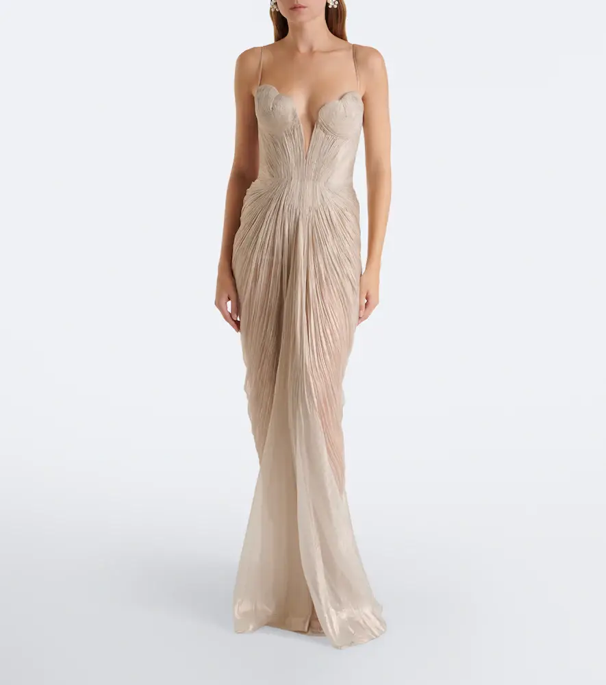 Maria Lucia Hohan Cecilia silk bustier gown and cape set | Thumbnail 2 Maria Lucia Hohan Cecilia silk bustier gown and cape set | Thumbnail 2