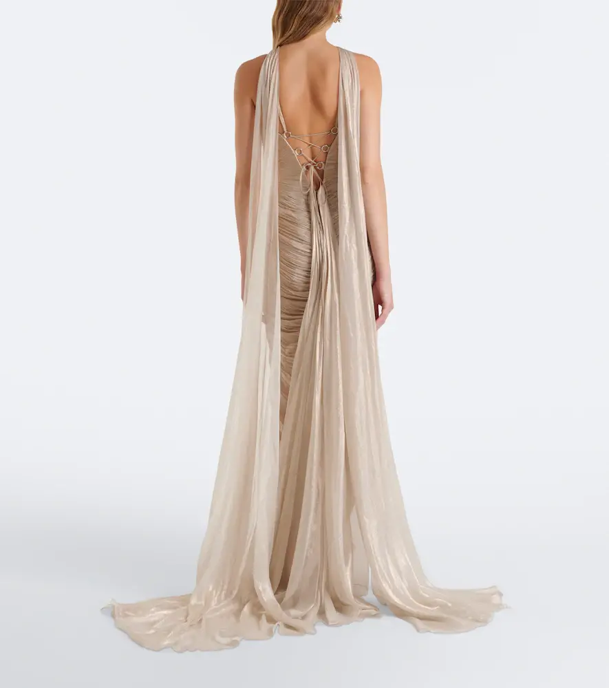 Maria Lucia Hohan Cecilia silk bustier gown and cape set | Thumbnail 4 Maria Lucia Hohan Cecilia silk bustier gown and cape set | Thumbnail 4