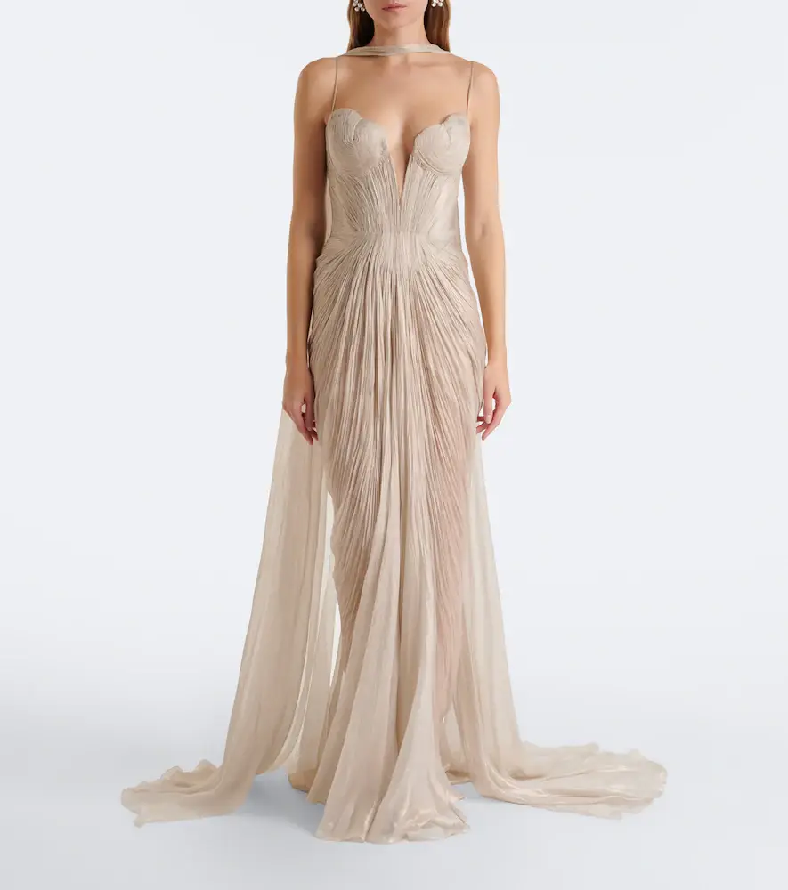 Maria Lucia Hohan Cecilia silk bustier gown and cape set | Thumbnail 5 Maria Lucia Hohan Cecilia silk bustier gown and cape set | Thumbnail 5