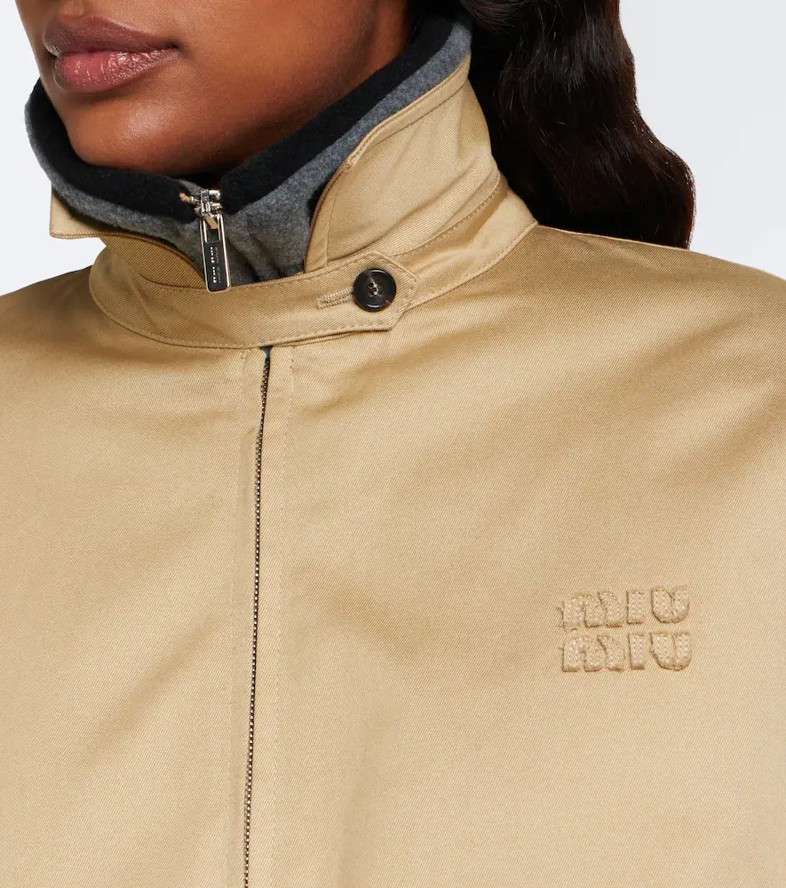Miu Miu Padded cotton twill blouson jacket | Thumbnail 2 Miu Miu Padded cotton twill blouson jacket | Thumbnail 2