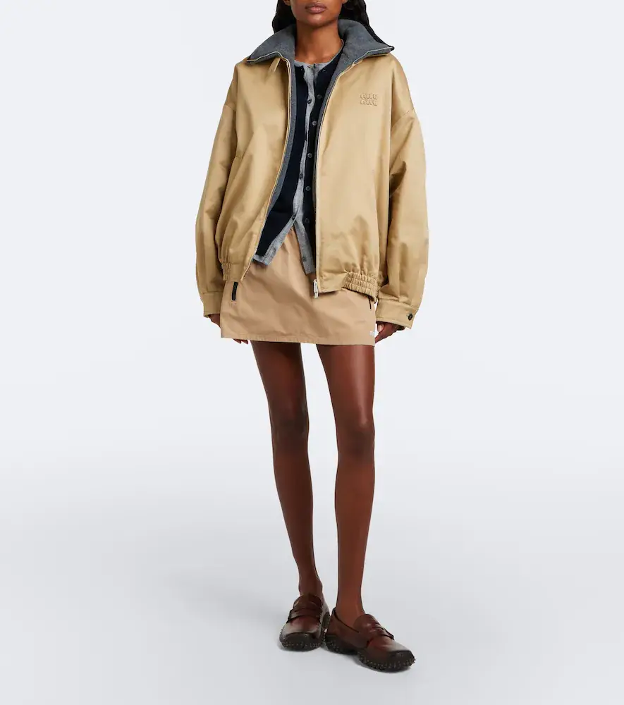 Miu Miu Padded cotton twill blouson jacket | Thumbnail 3 Miu Miu Padded cotton twill blouson jacket | Thumbnail 3