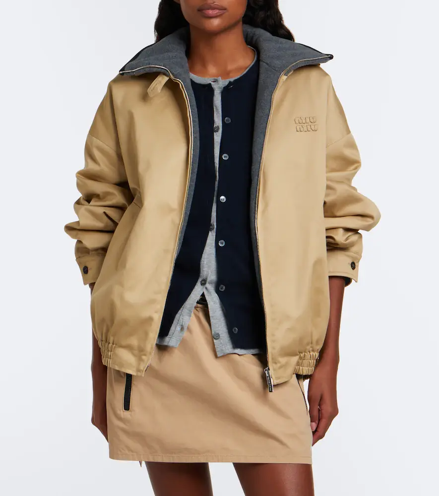 Miu Miu Padded cotton twill blouson jacket | Thumbnail 4 Miu Miu Padded cotton twill blouson jacket | Thumbnail 4