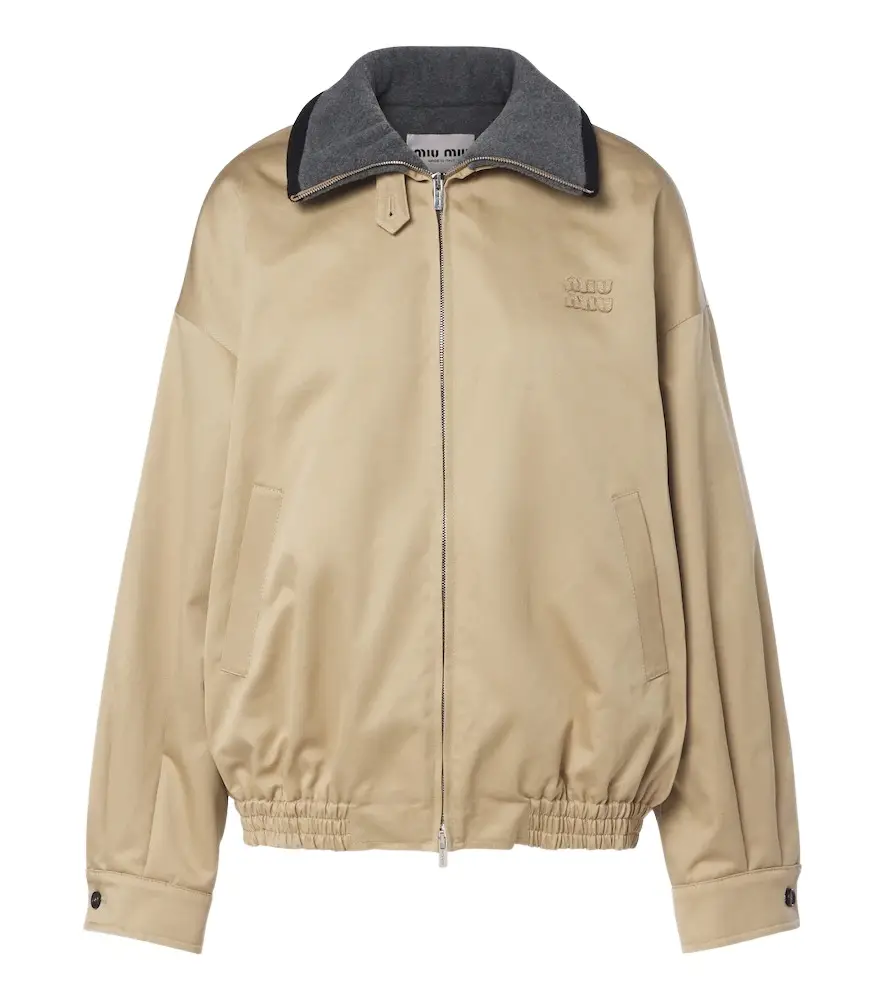 Padded cotton twill blouson jacket
