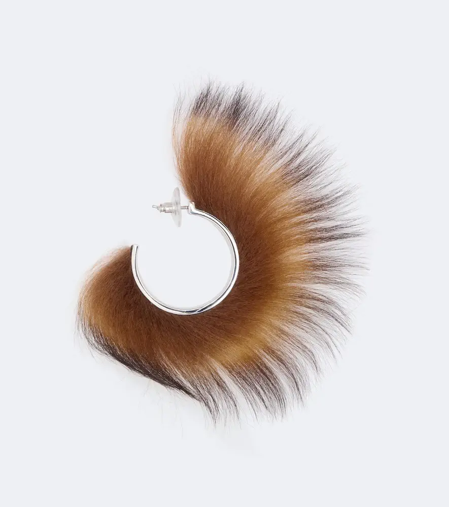 Acne Studios Shearling hoop earrings | Thumbnail 4