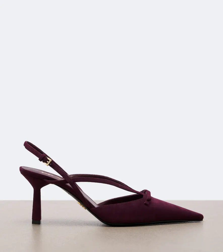 Prada Bow-detail suede slingback pumps | Thumbnail 3 Prada Bow-detail suede slingback pumps | Thumbnail 3
