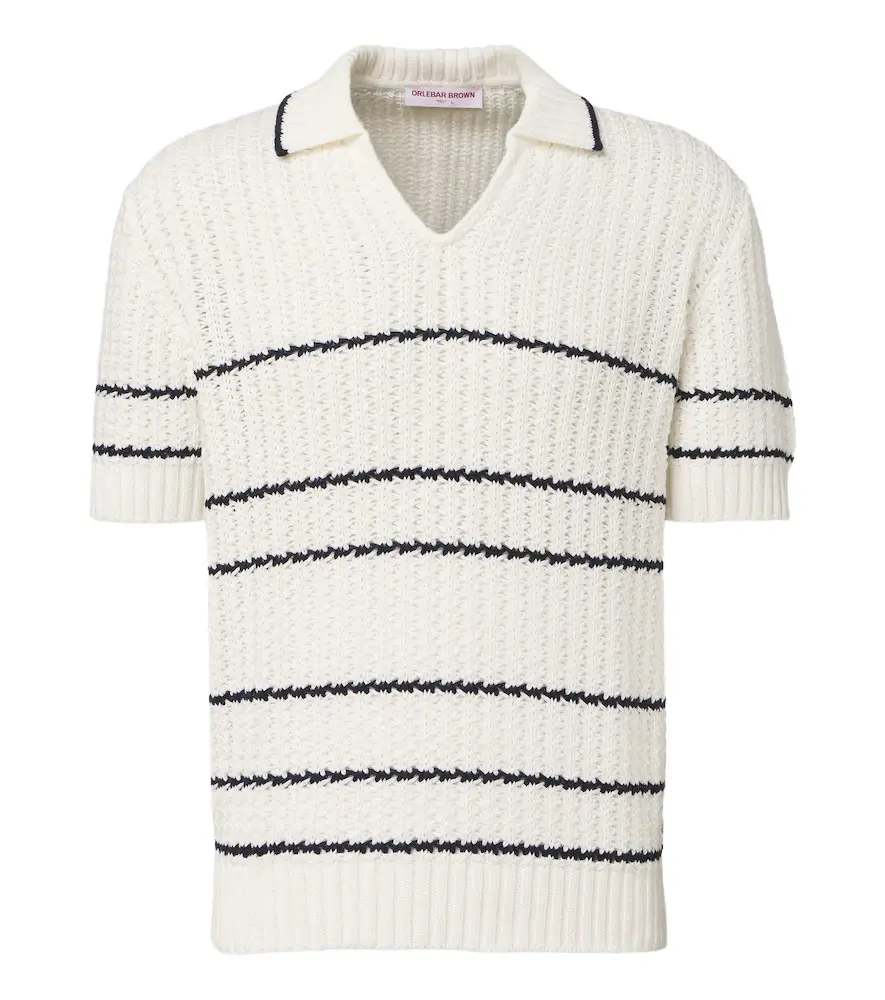 Orlebar Brown Swift crochet cotton polo shirt
