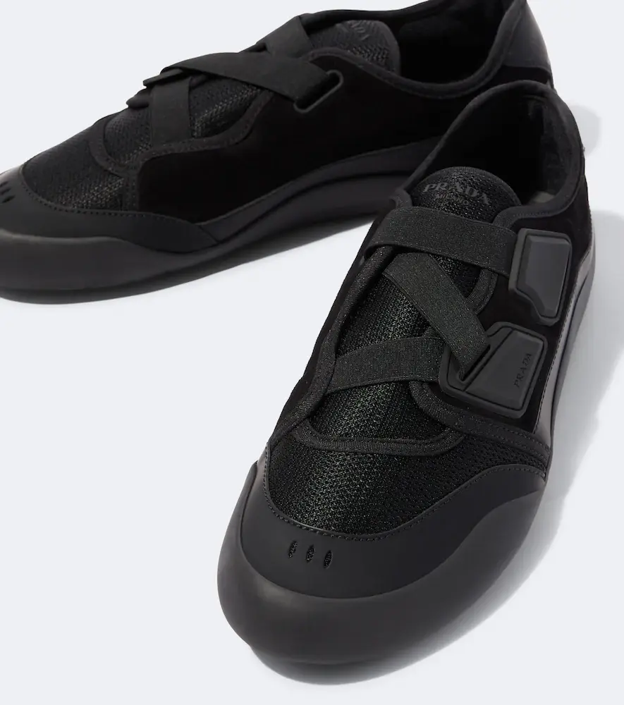 Prada Speedrock leather-trimmed sneakers | Thumbnail 2