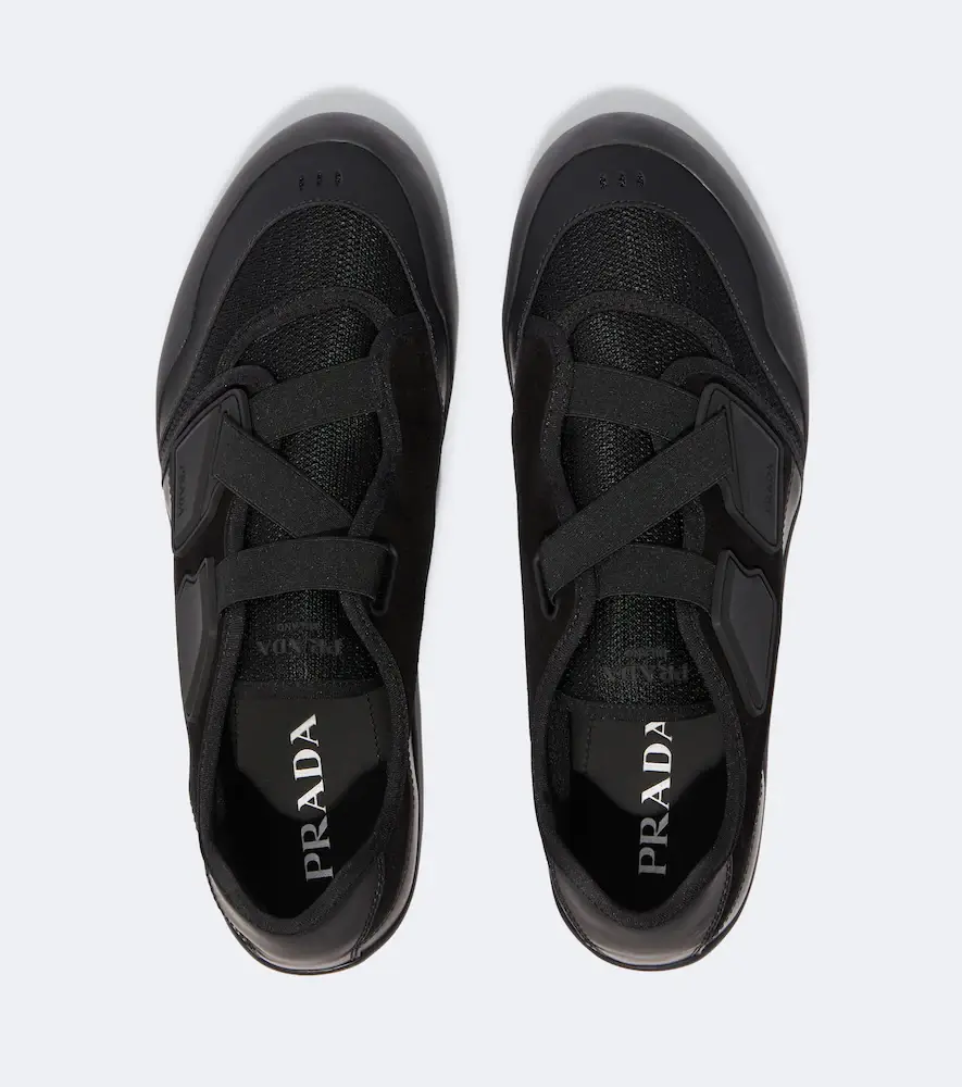 Prada Speedrock leather-trimmed sneakers | Thumbnail 3