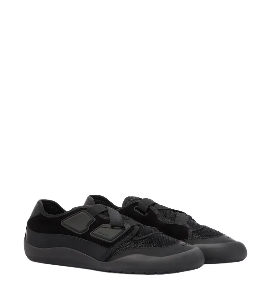 Prada Speedrock leather-trimmed sneakers