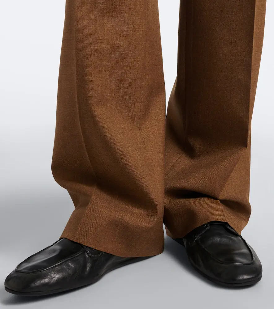 Prada Pleated virgin wool straight pants | Thumbnail 3