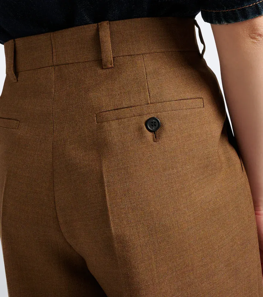 Prada Pleated virgin wool straight pants | Thumbnail 5
