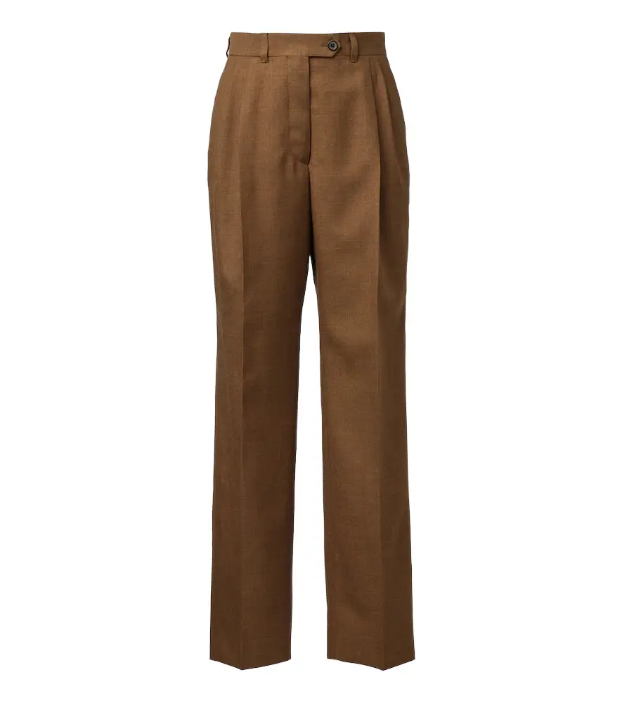 Prada Pleated virgin wool straight pants