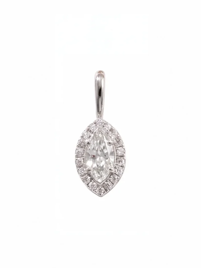 GIA 1.23ct Diamond 18K Gold Pendant