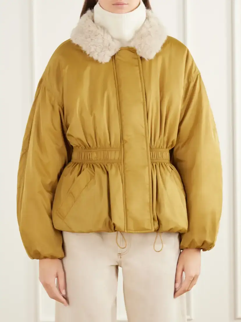 Marant Étoile Selja Plush-trimmed Shell Coat | Thumbnail 3 Marant Étoile Selja Plush-trimmed Shell Coat | Thumbnail 3