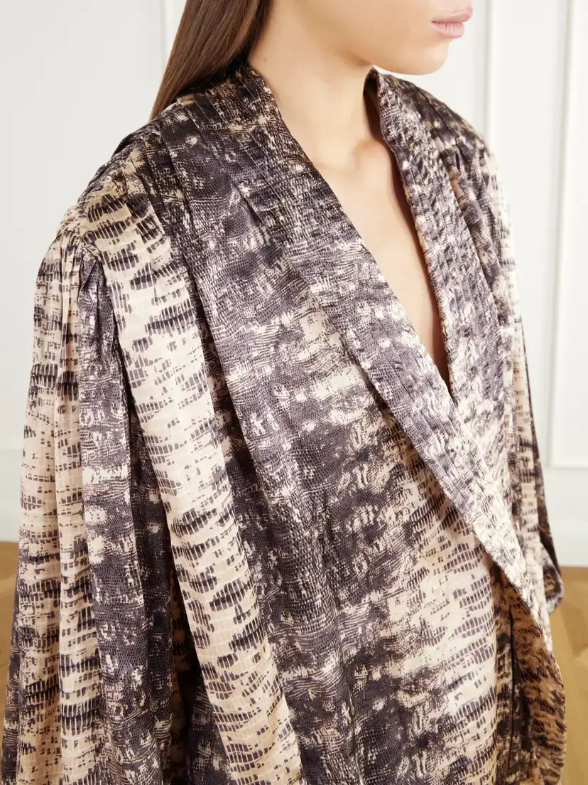 Isabel Marant Dilja Snake-print Draped Silk-satin Mini Dress | Thumbnail 4 Isabel Marant Dilja Snake-print Draped Silk-satin Mini Dress | Thumbnail 4