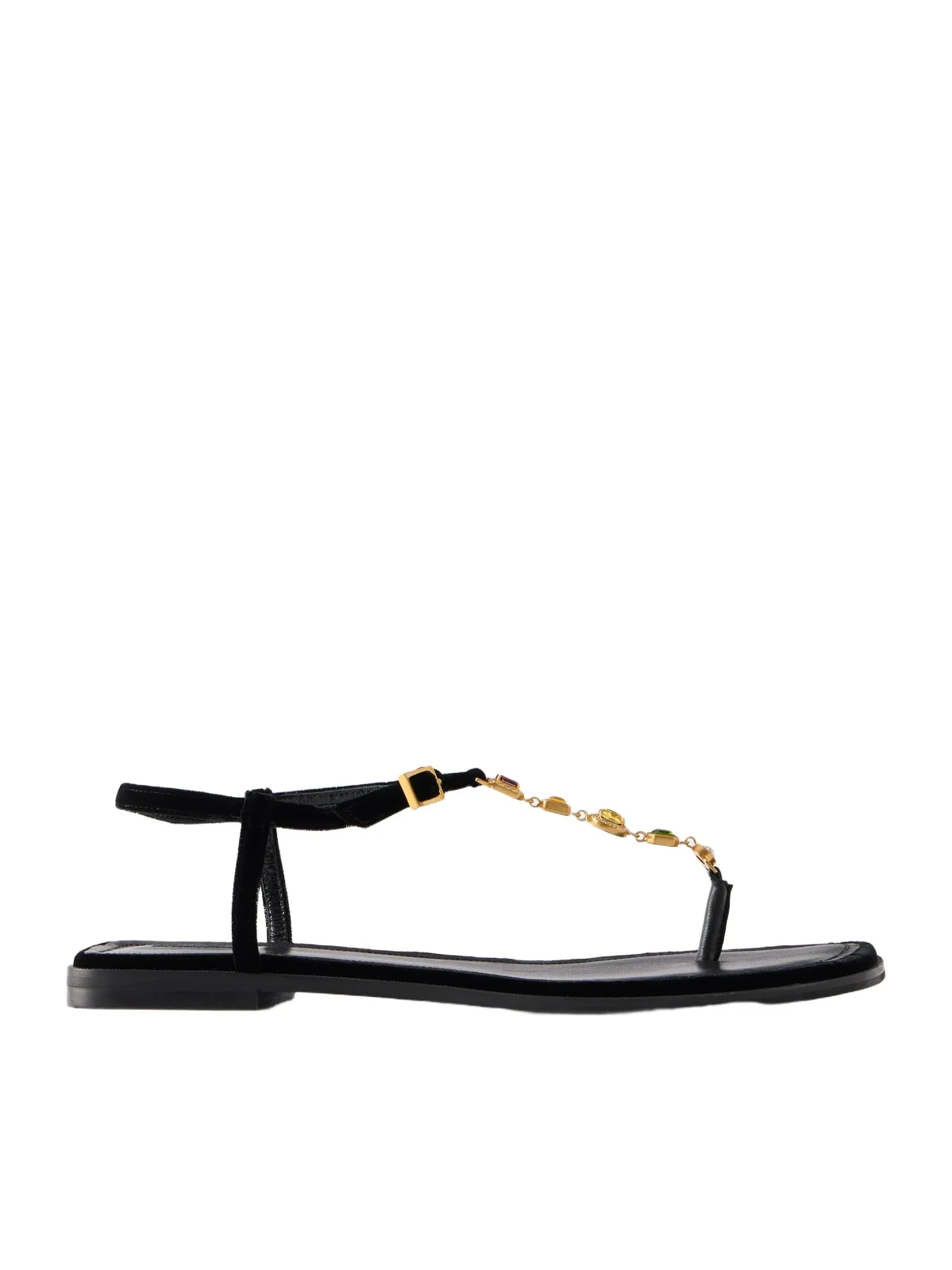 NODALETO Nodstalgia Gemma Crystal-embellished Velvet Thong Sandals