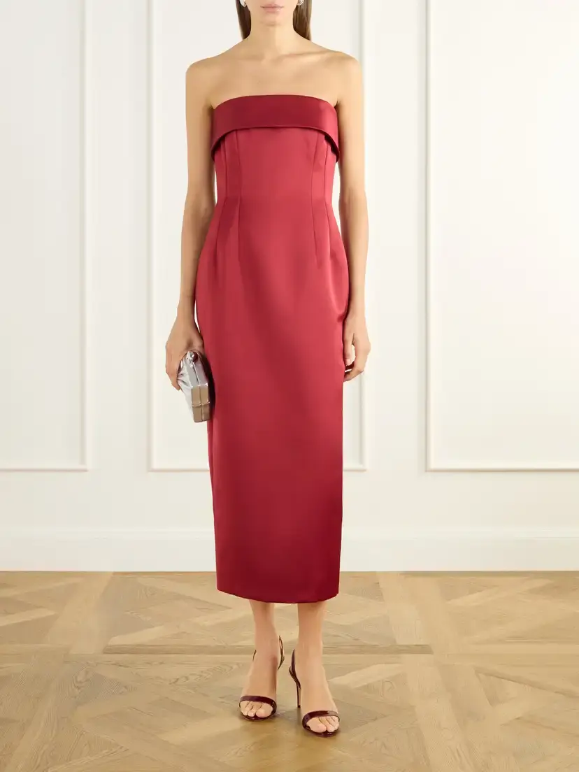 Emilia Wickstead Keeley Strapless Darted Duchess-satin Midi Dress | Thumbnail 2