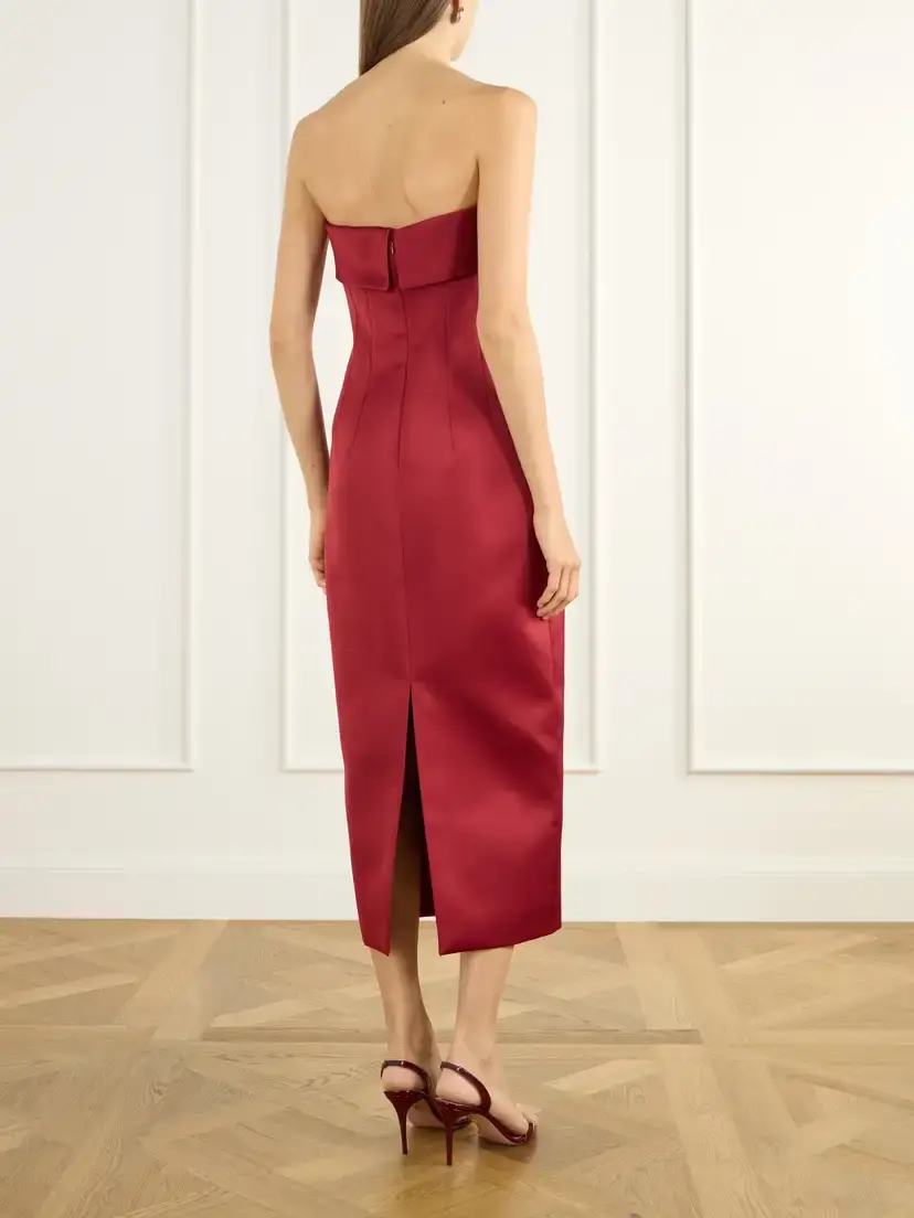 Emilia Wickstead Keeley Strapless Darted Duchess-satin Midi Dress | Thumbnail 3