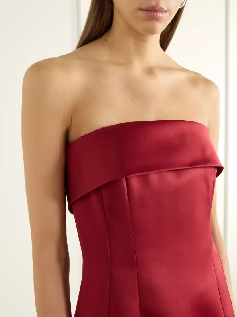 Emilia Wickstead Keeley Strapless Darted Duchess-satin Midi Dress | Thumbnail 4