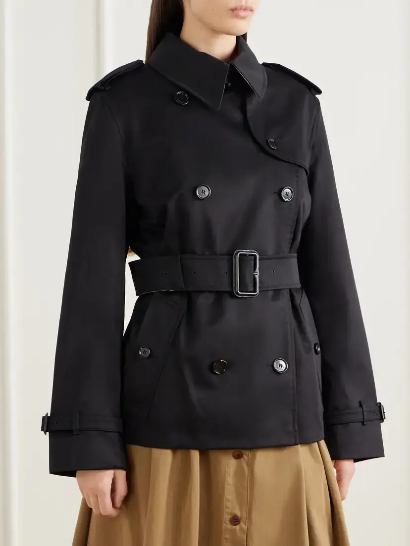 Burberry Double-breasted Belted Checked Cotton-gabardine Trench Coat | Thumbnail 3