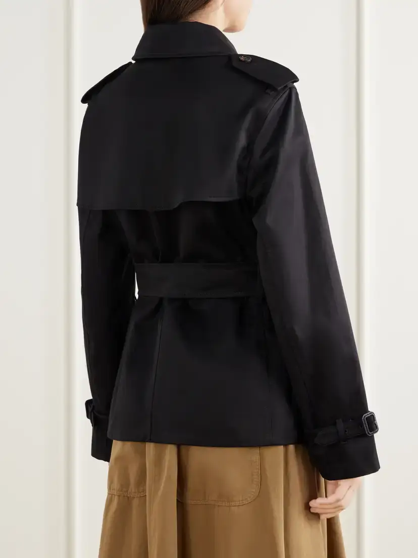 Burberry Double-breasted Belted Checked Cotton-gabardine Trench Coat | Thumbnail 4