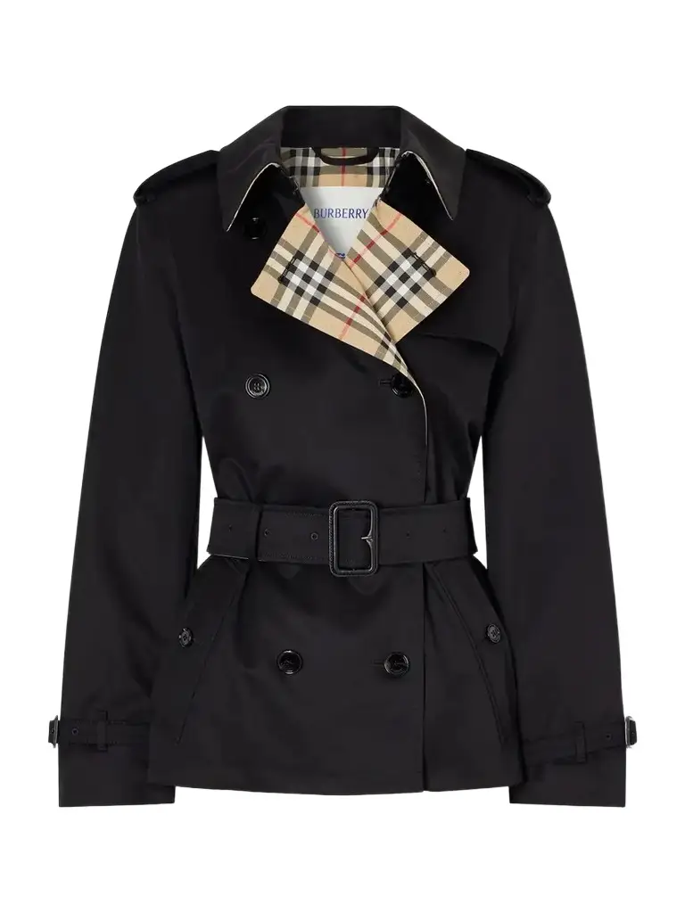 Burberry Double-breasted Belted Checked Cotton-gabardine Trench Coat