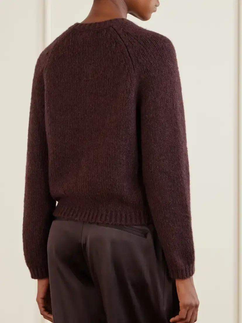 DÔEN Darcy Wool And Cashmere-blend Cardigan - Burgundy | Thumbnail 4 DÔEN Darcy Wool And Cashmere-blend Cardigan - Burgundy | Thumbnail 4
