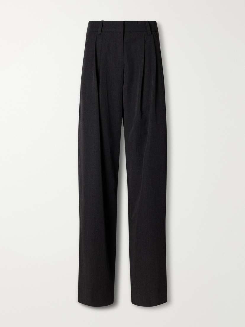 Lydia Pleated Wool-twill Straight-leg Pants Lydia Pleated Wool-twill Straight-leg Pants