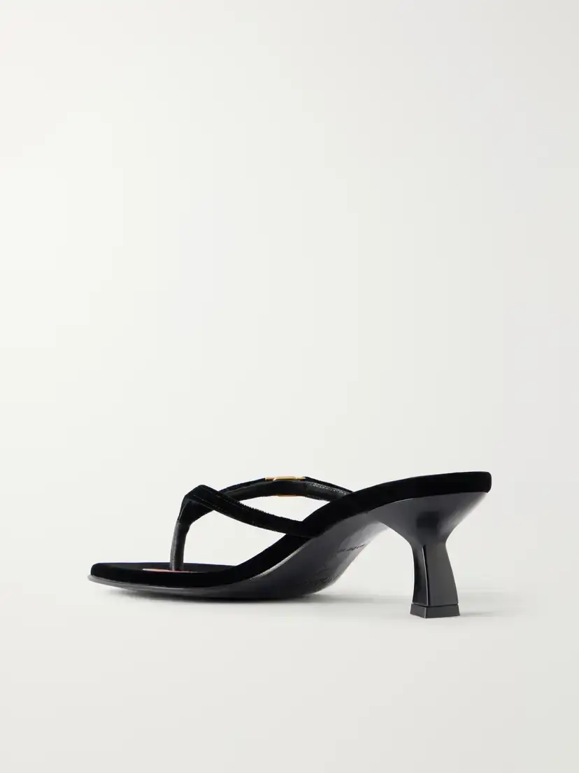 NODALETO Dona Ruby 50 Crystal-embellished Velvet Thong Sandals | Thumbnail 3 NODALETO Dona Ruby 50 Crystal-embellished Velvet Thong Sandals | Thumbnail 3
