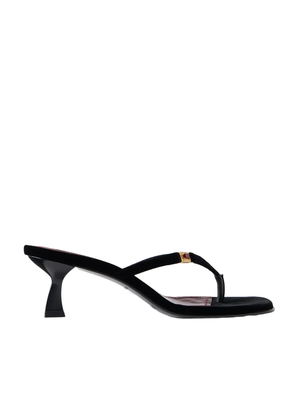 NODALETO Dona Ruby 50 Crystal-embellished Velvet Thong Sandals