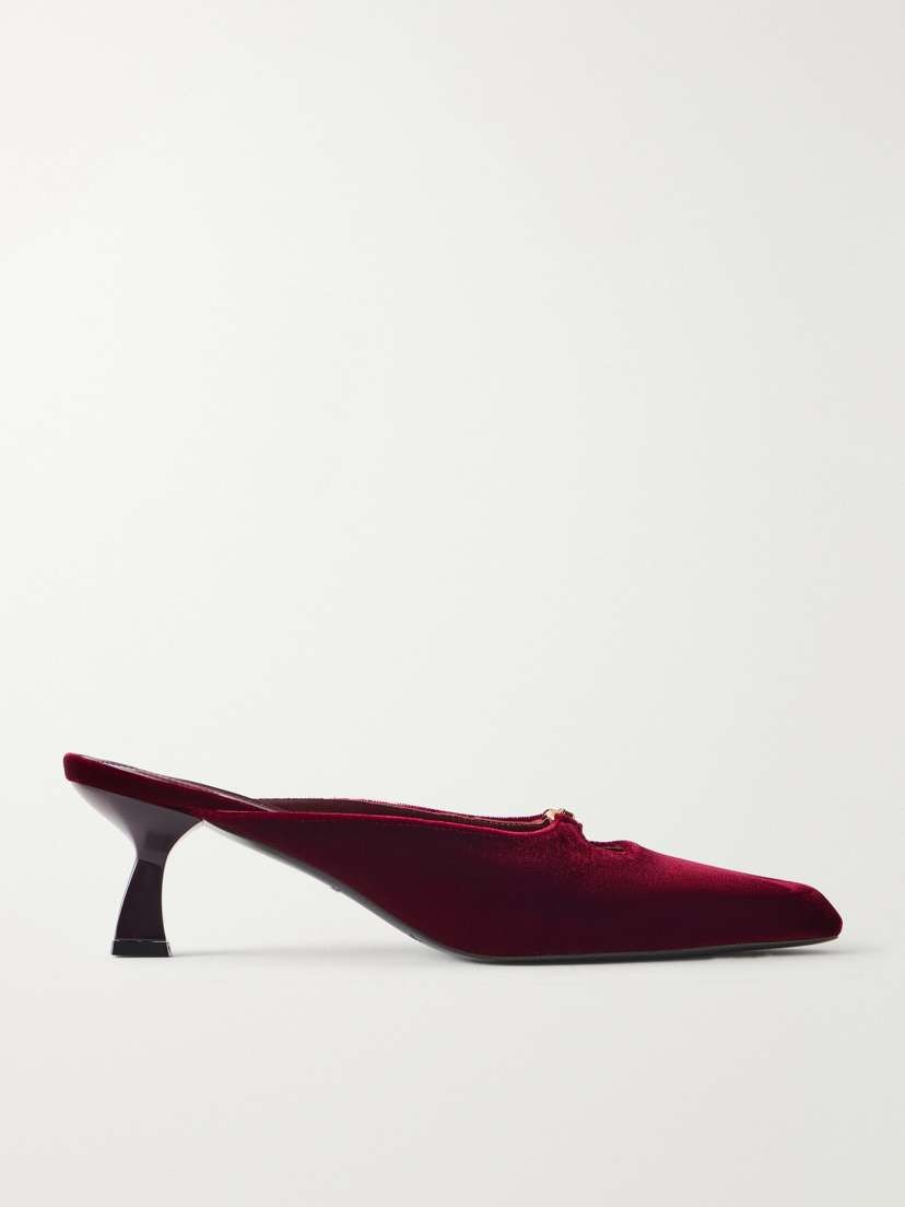 NODALETO Dona Ruby 50 Crystal-embellished Velvet Mules