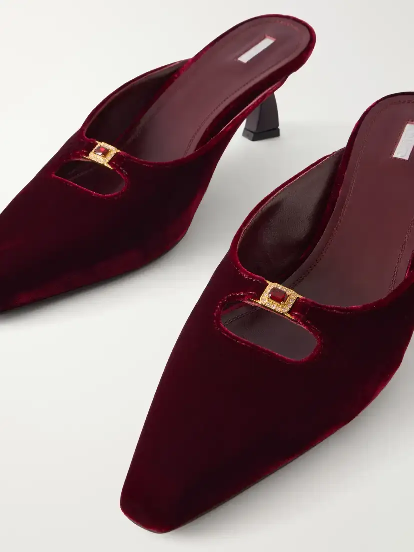 NODALETO Dona Ruby 50 Crystal-embellished Velvet Mules | Thumbnail 5 NODALETO Dona Ruby 50 Crystal-embellished Velvet Mules | Thumbnail 5