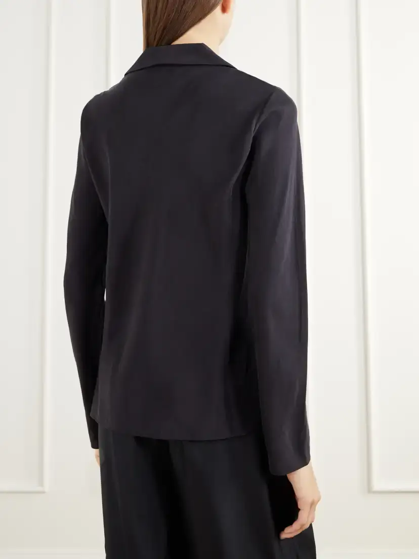 James Perse Washed Silk-habotai Shirt | Thumbnail 4 James Perse Washed Silk-habotai Shirt | Thumbnail 4