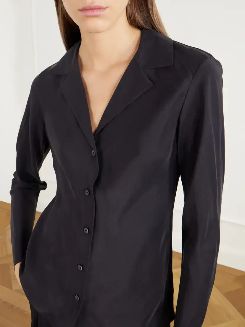 James Perse Washed Silk-habotai Shirt | Thumbnail 5 James Perse Washed Silk-habotai Shirt | Thumbnail 5