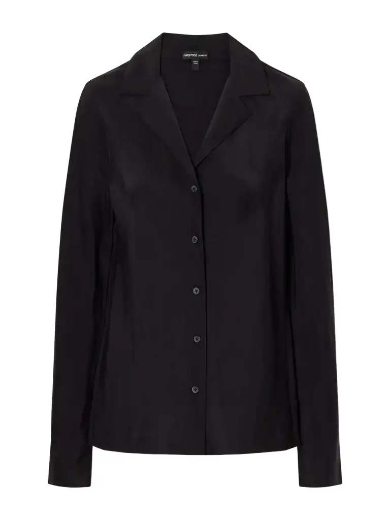 James Perse Washed Silk-habotai Shirt